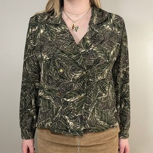 Vintage 80s leaf print shirt